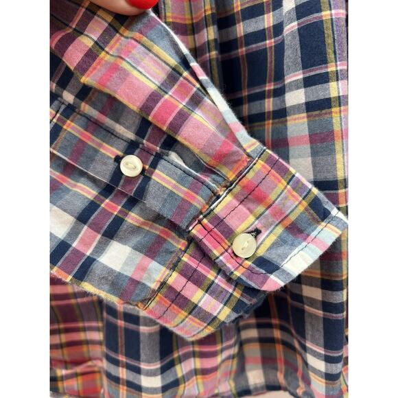 Polo Ralph Lauren Girl’s Madras Plaid 100% Cotton Popover Blouse Size 16 - Picture 5 of 8